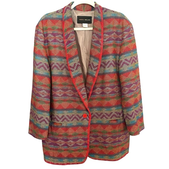 Vintage Woven Southwestern Aztec Blazer Size Large - Picture 1 of 6